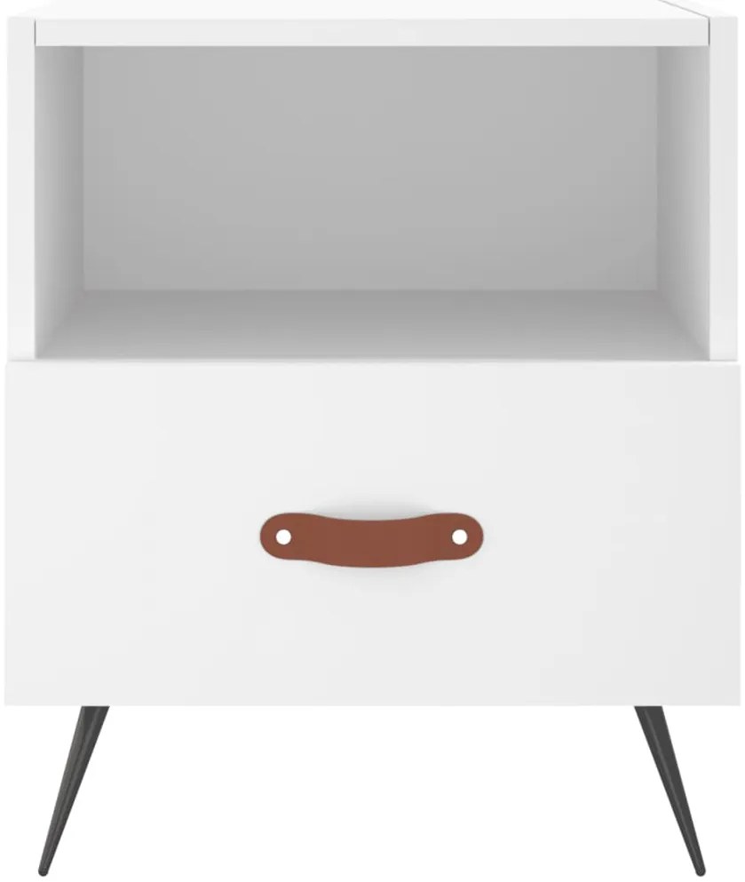 vidaXL Κομοδίνα 2 τεμ. Λευκά 40 x 35 x 47,5 εκ. από Επεξεργασμένο Ξύλο