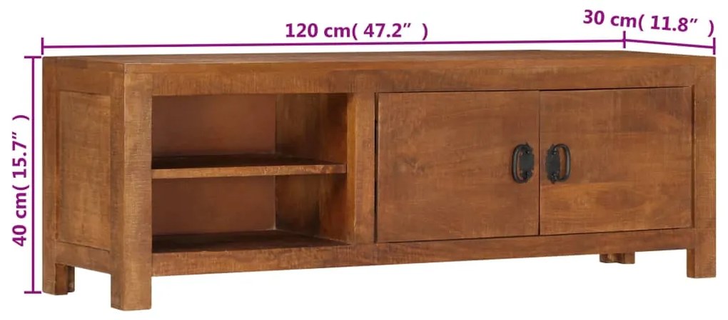 Έπιπλο Τηλεόρασης 120 x 30 x 40 εκ. από Μασίφ Ξύλο Μάνγκο 247941