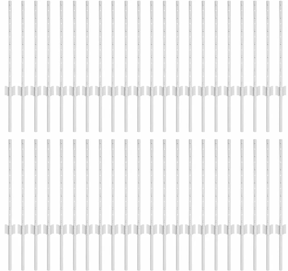 vidaXL Πό posts φράχτη 44 pcs Ασημί 100 cm Ατσάλι