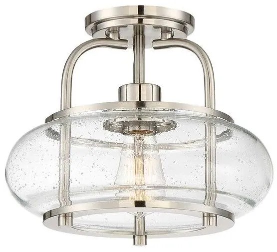 Πλαφονιέρα Φωτιστικό Οροφής 1xE27  Ύψος 25cm  Trilogy Elstead Lighting QZ-TRILOGY-SFS-BN Νίκελ Ματ