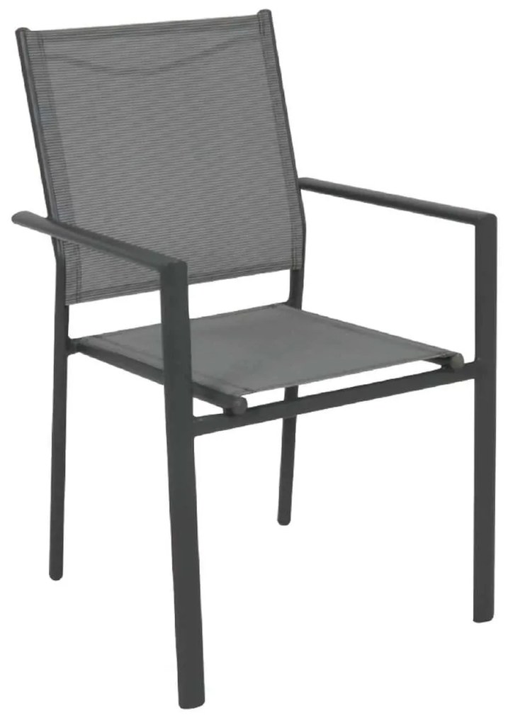 Πολυθρόνα Lanson Μεταλ.Ανθρακί/Text.Grey 55x55x86cm