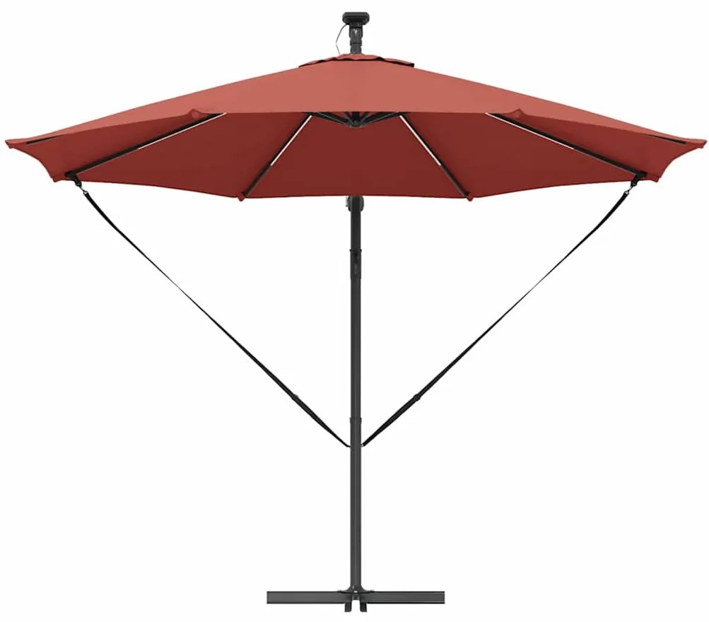 vidaXL Ομπρέλα Cantilever Banana Τερακότα 294 x 294 x 248 cm