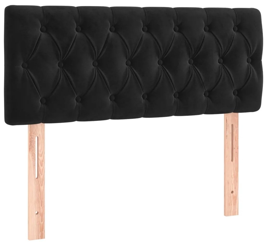 vidaXL Κρεβάτι Boxspring με Στρώμα Μαύρο 90x190 εκ. Βελούδινο