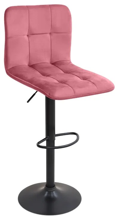 Σκαμπό μπαρ Carmelo Megapap με ρυθμιζόμενο ύψος βελούδο σάπιο μήλο - βάση μαύρο ματ 45x42x90/113εκ.