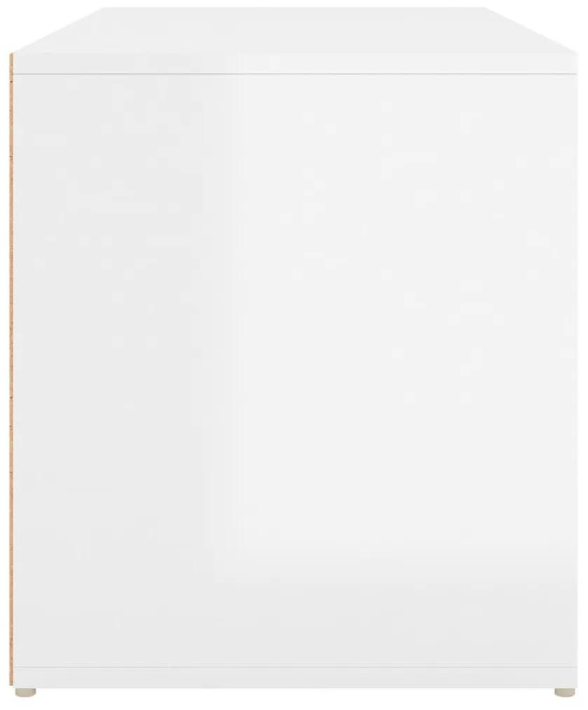 Έπιπλο Χολ / Εισόδου Γυαλιστ. Λευκό 80x40x45εκ. από Μοριοσανίδα - Λευκό