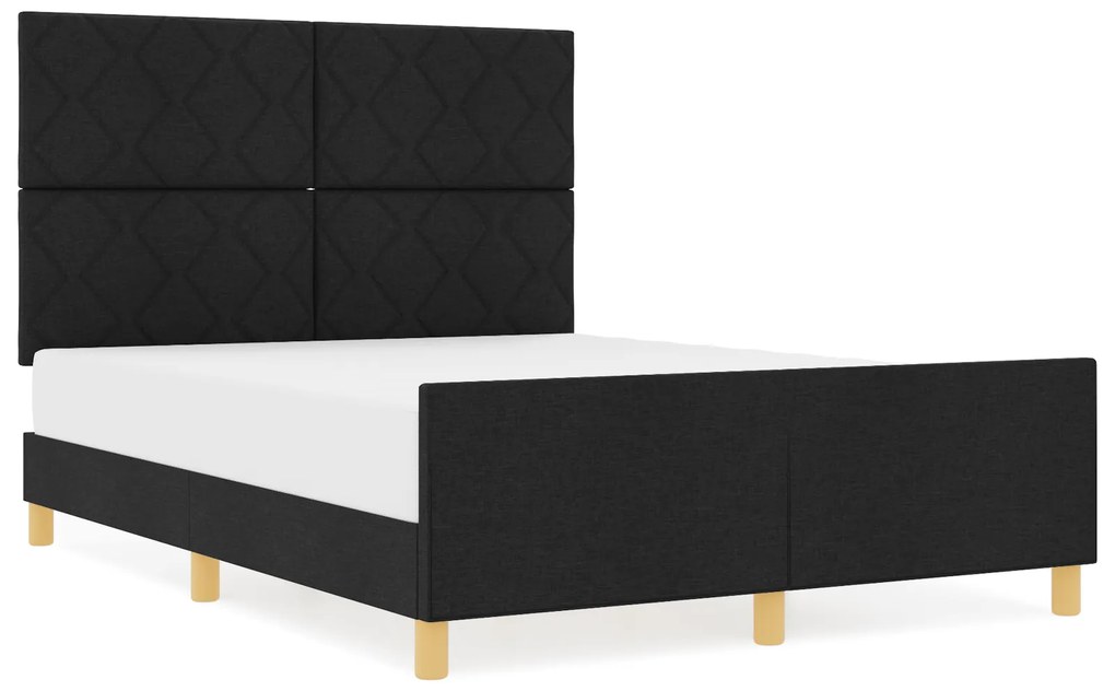 vidaXL Κρεβάτι Μαύρο 160x200 εκ από Υφάσμα