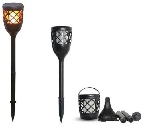 Ηλιακό Φωτιστικό Κήπου με Εφέ Φλόγας FLAME2N Bot Lighting-FLAME2N-Μαύρο FLAME2N