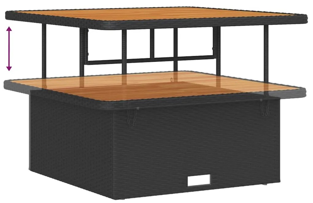 vidaXL Σετ Καναπέ Κήπου με μαξιλάρι 8 pcs Μαύρο 100 x 100 x 71 cm