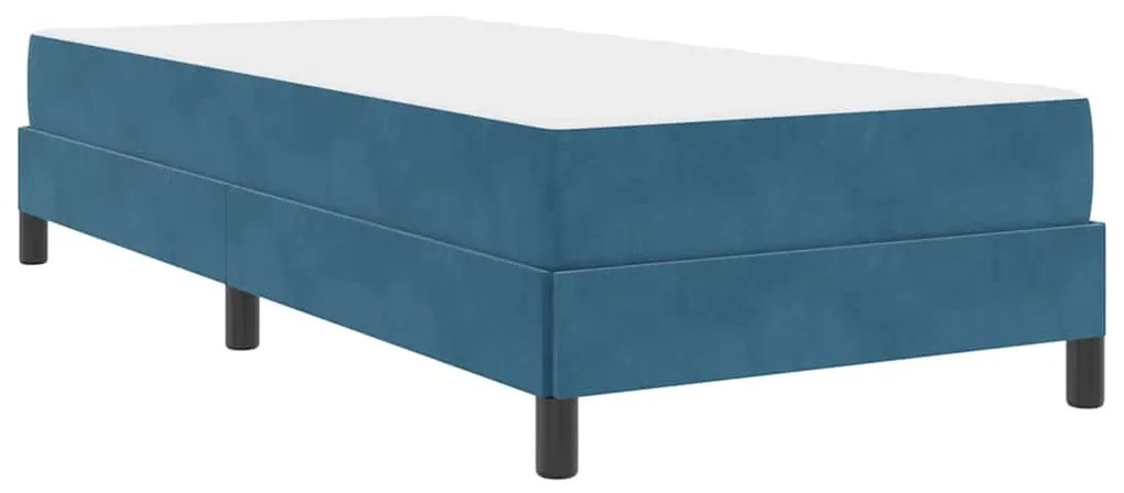 vidaXL Κρεβάτι box spring με στρώμα Σκούρο Μπλε 90 x 190 cm Βελούδο