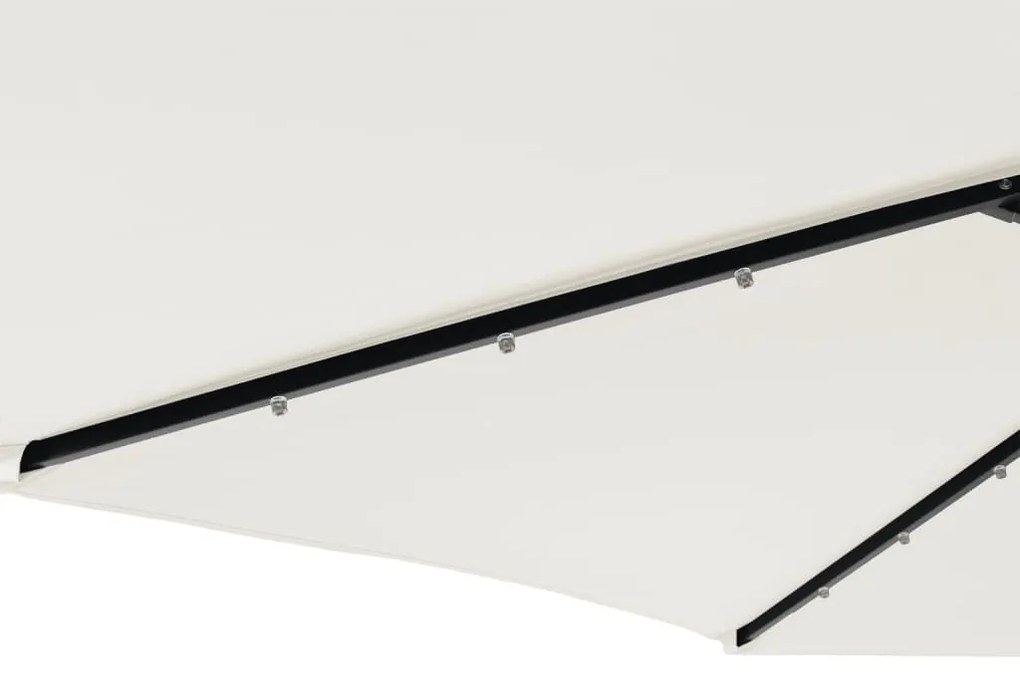 Ομπρέλα Κήπου με LED και Ατσάλινο Ιστό Λευκή 225x225x212 εκ. - Λευκό