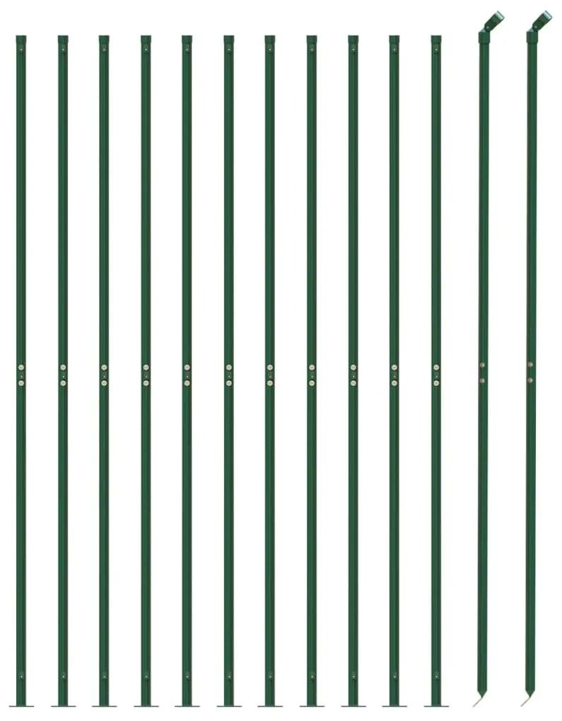 vidaXL Συρματόπλεγμα Περίφραξης Πράσινο 1,6 x 25 μ. με Βάσεις Φλάντζα