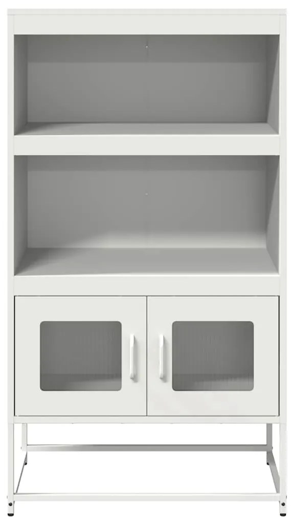Highboard Λευκό 68x39x123 cm Ατσάλι - Λευκό