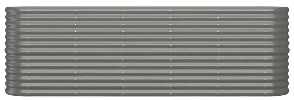 vidaXL Ζαρντινιέρα Γκρι 224x40x68 εκ. Γαλβανισμένος χάλυβας