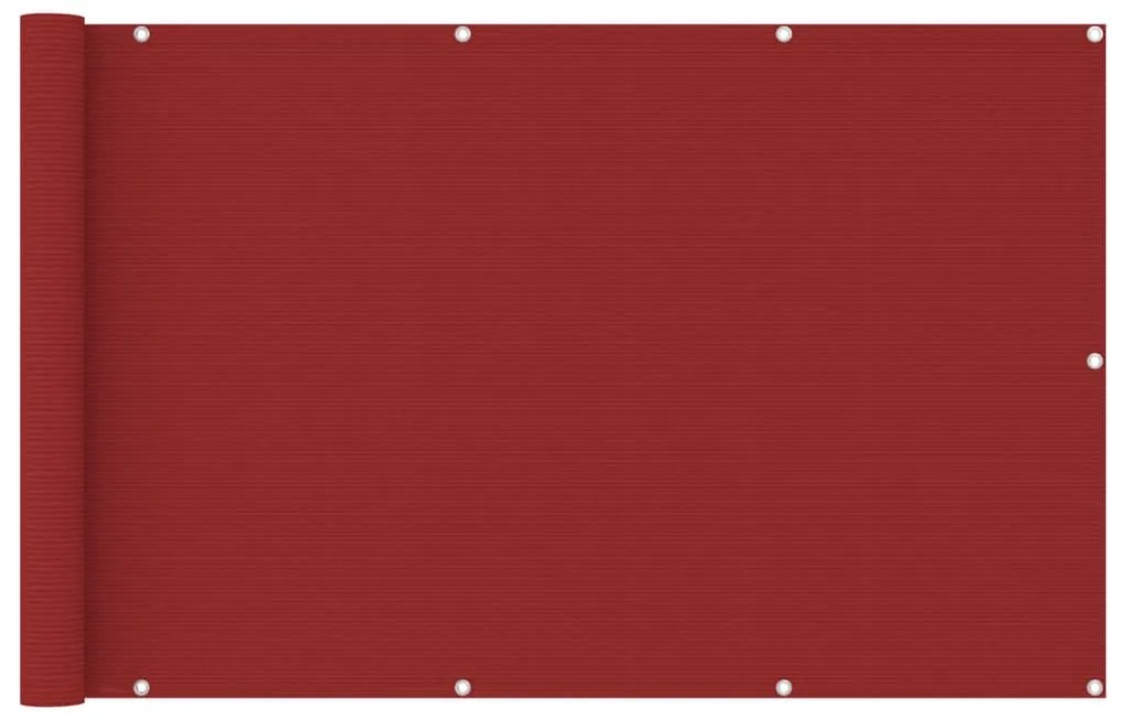 vidaXL Διαχωριστικό Βεράντας Κόκκινο 120 x 600 εκ. από HDPE