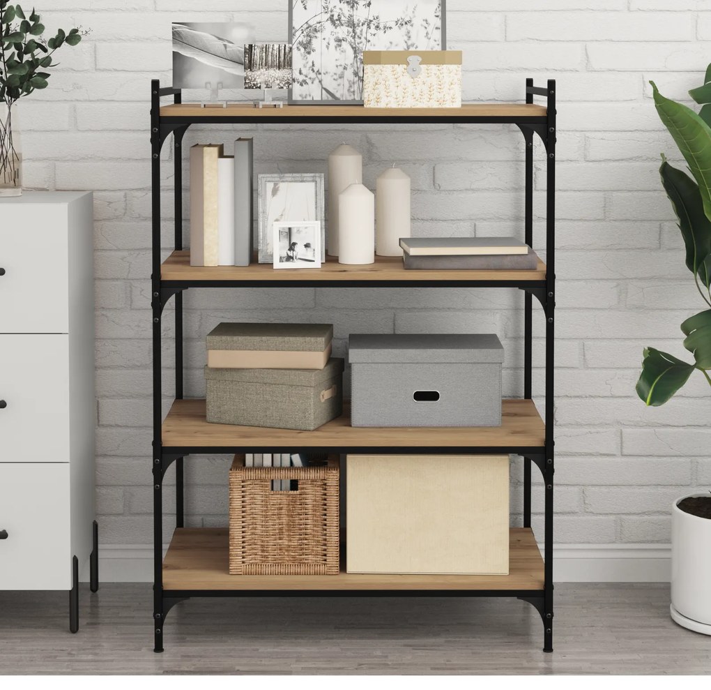vidaXL Δίσκος Βιβλιοθήκης 4 pcs Καφέ 100 x 40 x 1.5 εκ. Μοριοσανίδα