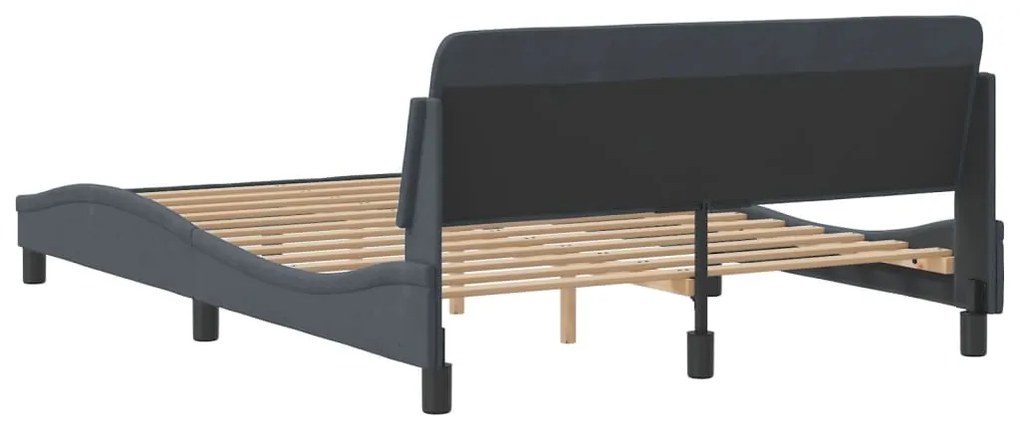 vidaXL Σκελετός Κρεβατιού Dover Σκ. Γκρι 120x200 εκ. Βελούδινο