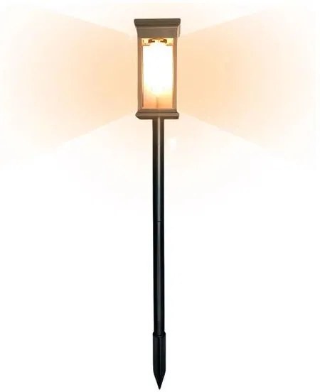 Fos Me Ηλιακό Φωτιστικό Κήπου LED Θερμό 6.8x6.8x58cm IP44 Μαύρο 47-00196