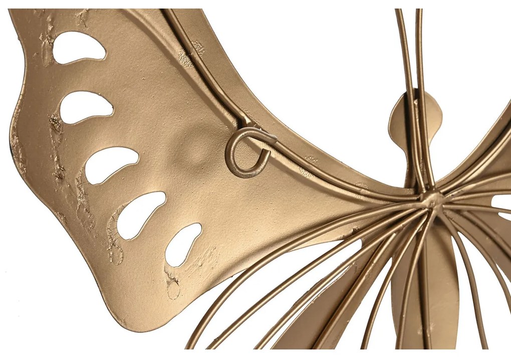 Διακόσμηση τοίχων Home ESPRIT Χρυσό Πεταλούδα 36 x 3 x 26 cm (4 Μονάδες)