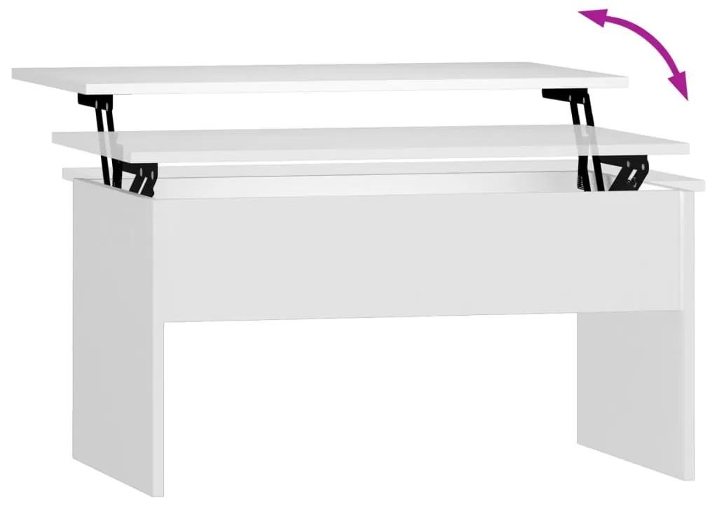 Τραπεζάκι Σαλονιού Λευκό 80x50,5x41,5 εκ. Επεξεργ. Ξύλο - Λευκό