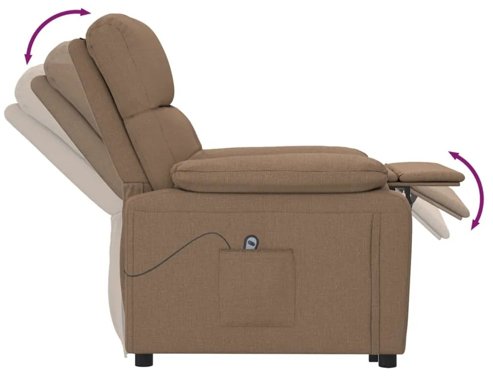 vidaXL Πολυθρόνα με Ανύψωση Καφέ Υφασμάτινη