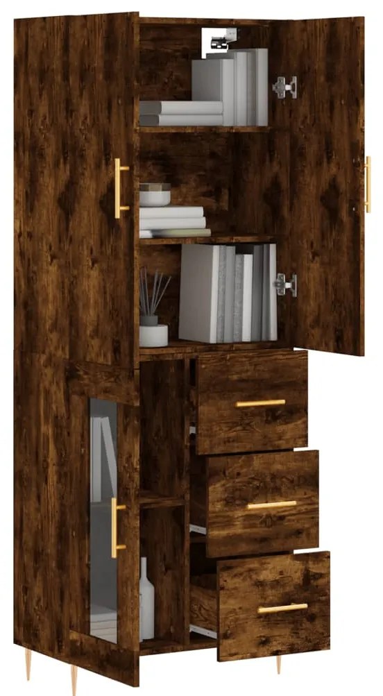 vidaXL Ντουλάπι Καπνιστή Δρυς 69,5x34x180 εκ. από Επεξεργασμένο Ξύλο