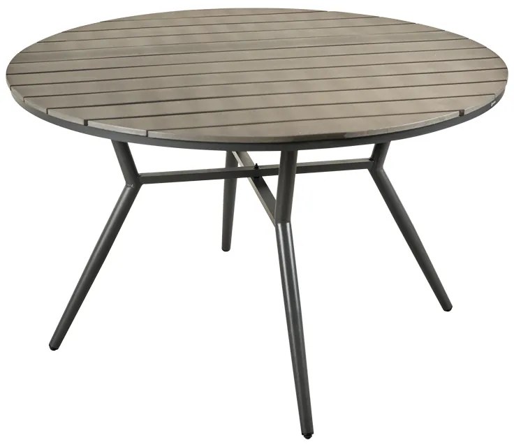 Τραπέζι Appa pakoworld αλουμίνιο και plywood σε ανθρακί απόχρωση Φ120x74εκ (1 τεμάχια)