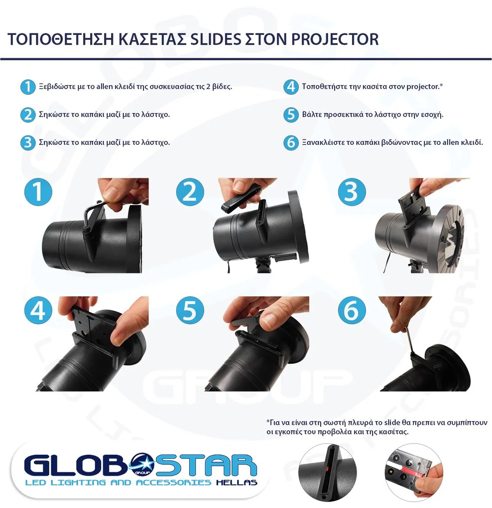 GloboStar 75599 Προβολάκι Κήπου Καρφωτό - Δαπέδου Epistar LED 6W 300lm 60° AC 230V Αδιάβροχο IP44 RGB με 12 Διαφορετικά Σχέδια Φωτισμού - 75599