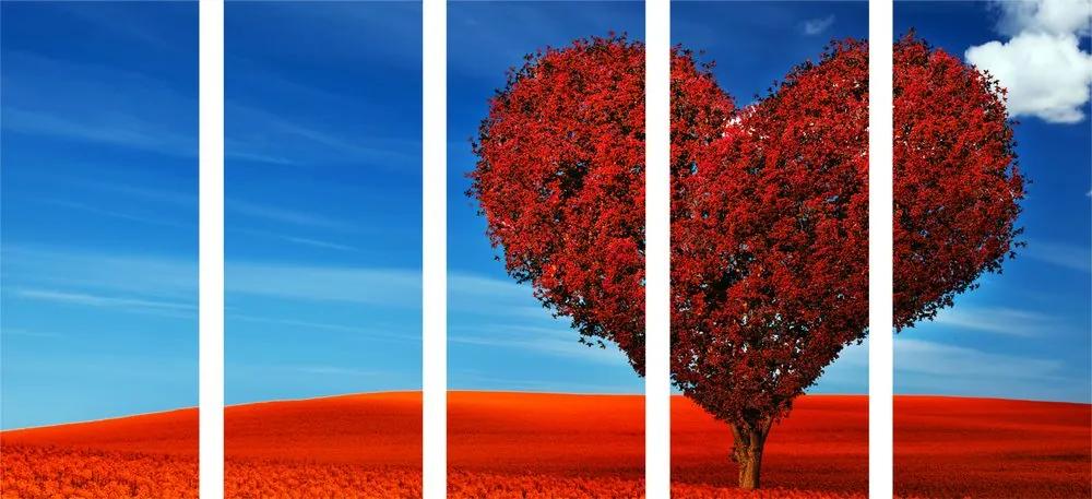 Εικόνα 5 μερών ενός όμορφου δέντρου σε σχήμα καρδιάς - 100x50