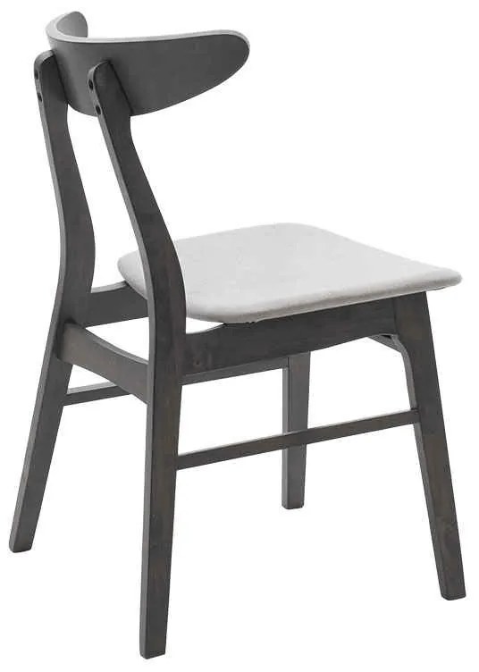 Καρέκλα Orlean pakoworld ξύλο rubber wood rustic grey-ύφασμα γκρι