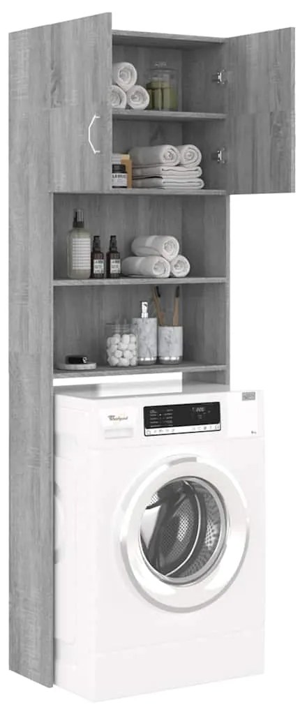 vidaXL Ντουλάπι Πλυντηρίου Γκρι Sonoma 64 x 25,5 x 190 εκ.