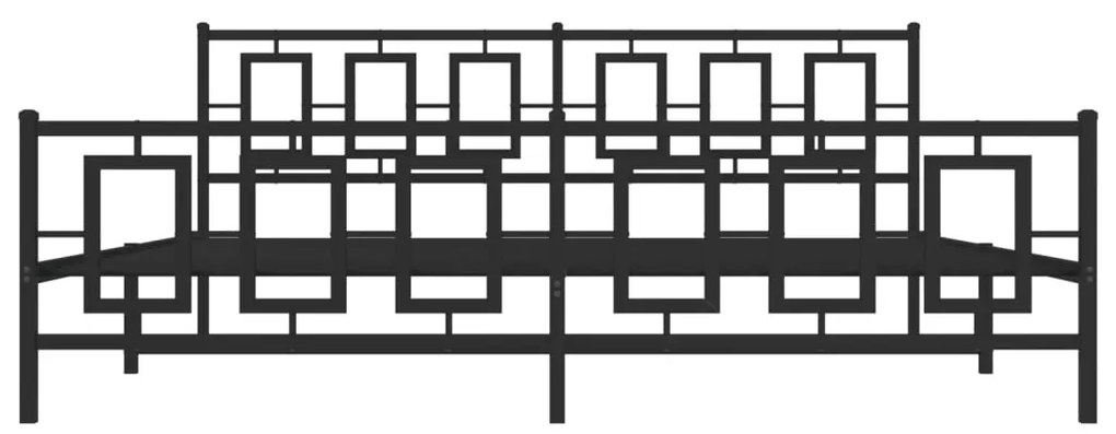 vidaXL Πλαίσιο Κρεβατιού με Κεφαλάρι&Ποδαρικό Μαύρο 193x20 εκ. Μέταλλο