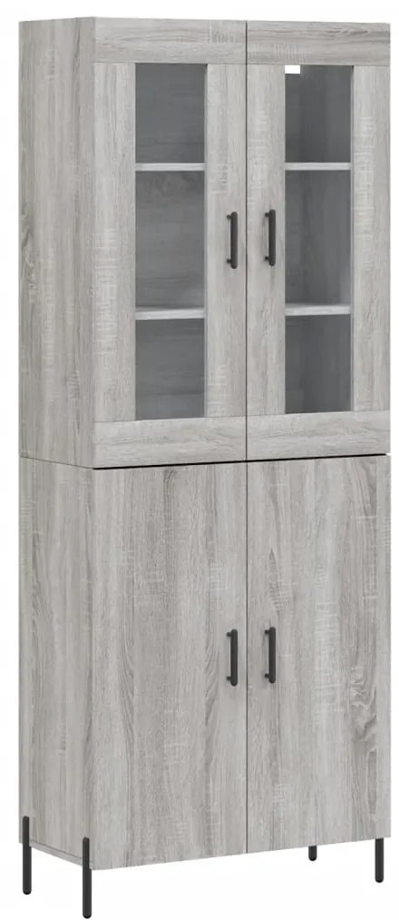 vidaXL Ντουλάπι Γκρι Sonoma 69,5 x 34 x 180 εκ. Επεξεργασμένο Ξύλο