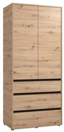 ΝΤΟΥΛΑΠΑ CORBETT 2K3F h211 ARTISAN OAK/ΜΑΥΡΟ ΜΑΤ ΧΡΩΜΑ 93x55x211εκ 11014686