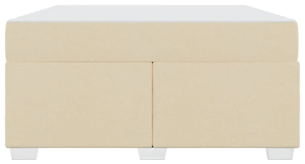 vidaXL Σκελετός Κρεβατιού με στρώμα Κρεμ 160 x 200 cm ύφασμα