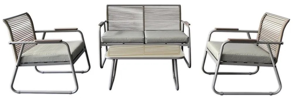 Σαλόνι Κήπου (Σετ 4Τμχ) Rocco Ε6873,2 Beige-Sand 4 Θέσεων
