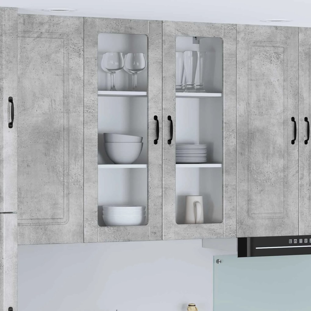 Κρεμαστό ντουλάπι κουζίνας Σκυρόδεμα Γκρι 80 x 31 x 100 εκ.