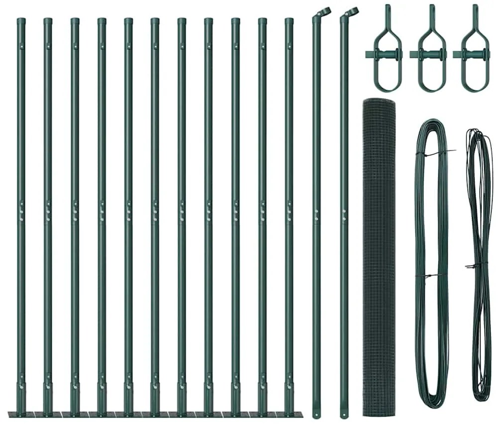 vidaXL Στύλος Περιφράξεων Πράσινο 25 x 1,5 m (25 x 25 mm πλέγμα)