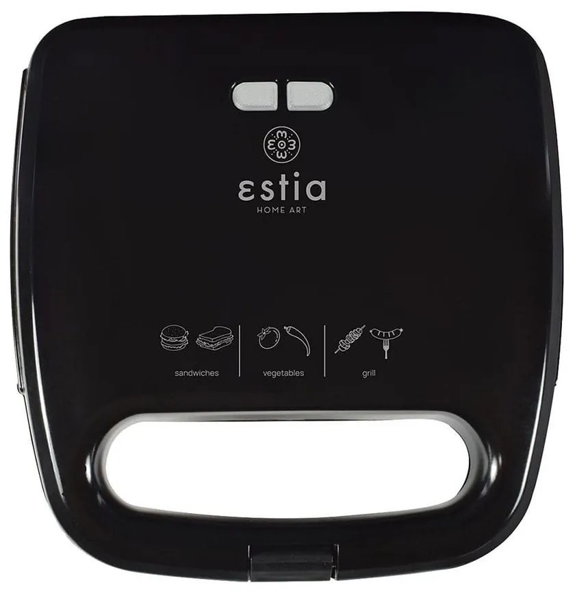 Τοστιέρα 2 Θέσεων Plus 06-10027 750W Black Estia Metal, Plastic