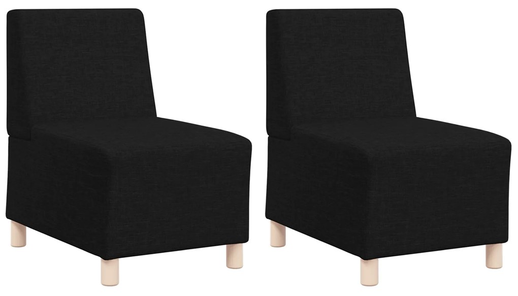 vidaXL Καθίσμα Σαλονιού 2 pcs Μαύρο 55 x 74 x 82 εκ. ύφασμα