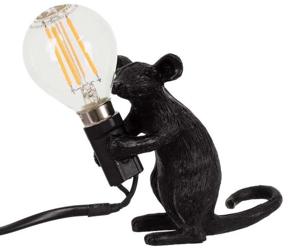 Φωτιστικό Επιτραπέζιο Mouse 00678 1xE12 12x4x10cm Black GloboStar
