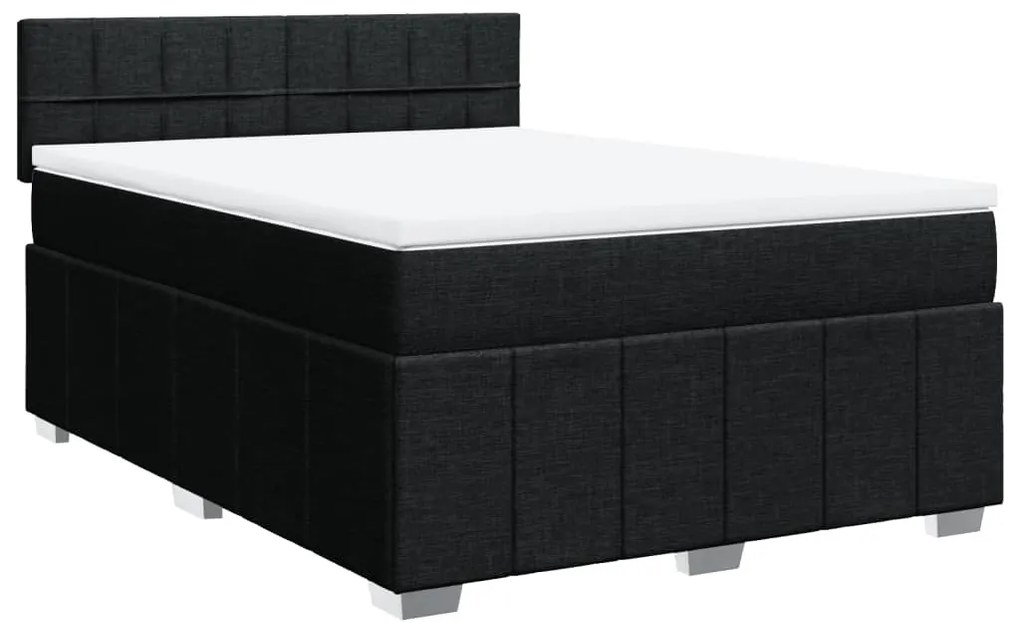 ΚΡΕΒΑΤΙ BOXSPRING ΜΕ ΣΤΡΩΜΑ ΜΑΥΡΟ 140X190 ΕΚ. ΥΦΑΣΜΑΤΙΝΟ 3289365