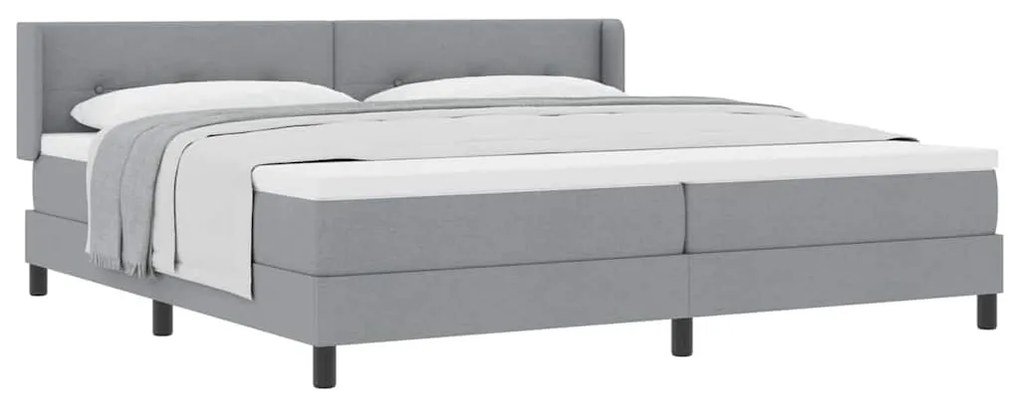 vidaXL Κρεβάτι box spring με στρώμα Ανοιχτό γκρι 200 x 200 cm