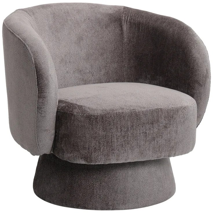 Πολυθρόνα περιστρεφόμενη Kreslo pakoworld ύφασμα σε ανθρακί απόχρωση 78x81x77εκ