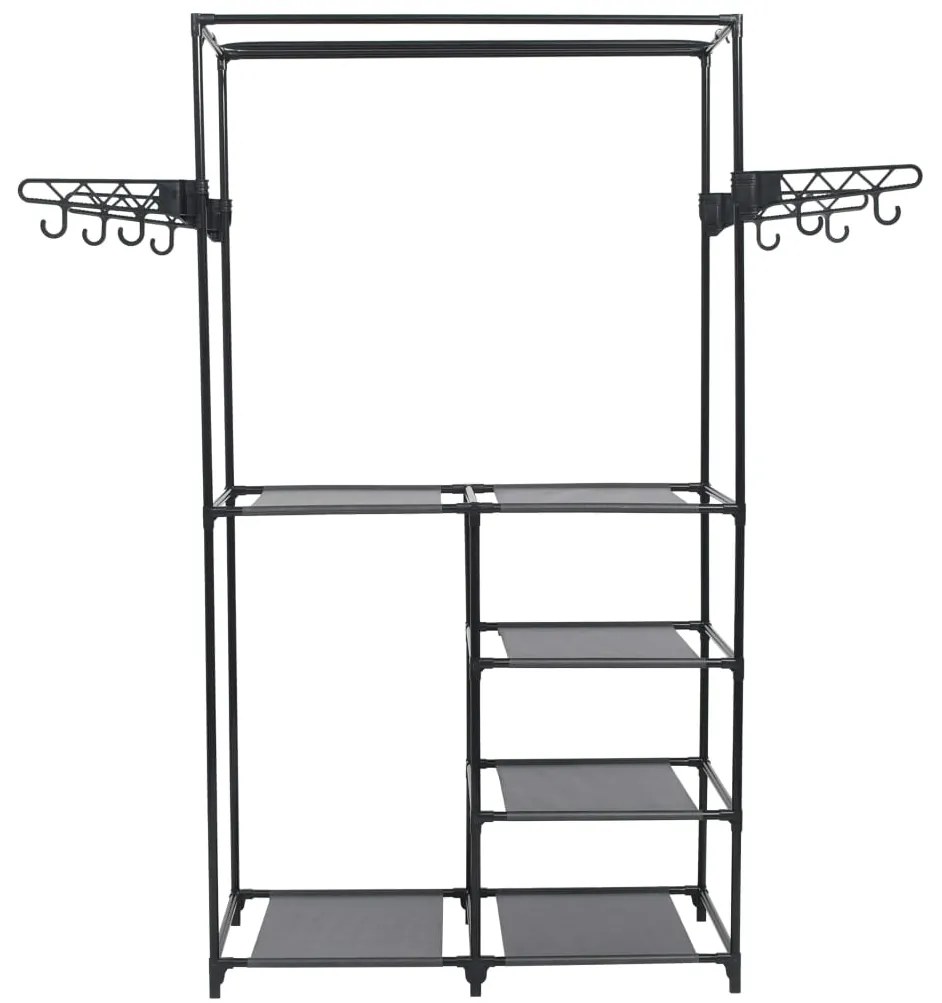 vidaXL Κρεμάστρα Δαπέδου Μαύρη 87x44x158 εκ. Ατσάλι/Ύφασμα Non-woven