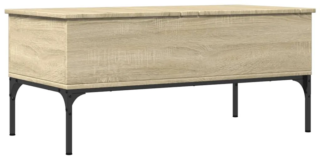 vidaXL Τραπεζάκι Σαλονιού Sonoma Δρυς 100x50x45εκ Επεξ. Ξύλο + Μέταλλο