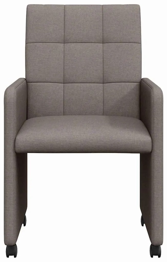 vidaXL Καρέκλες Φαγητού με Ρόδες 2 pcs Taupe 58 x 65 x 94 εκ ύφασμα