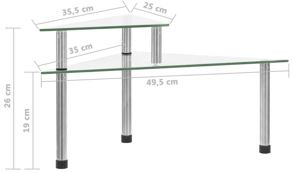 vidaXL Ραφιέρα Κουζίνας Διαφανής 49,5 x 35 x 19 εκ. από Ψημένο Γυαλί