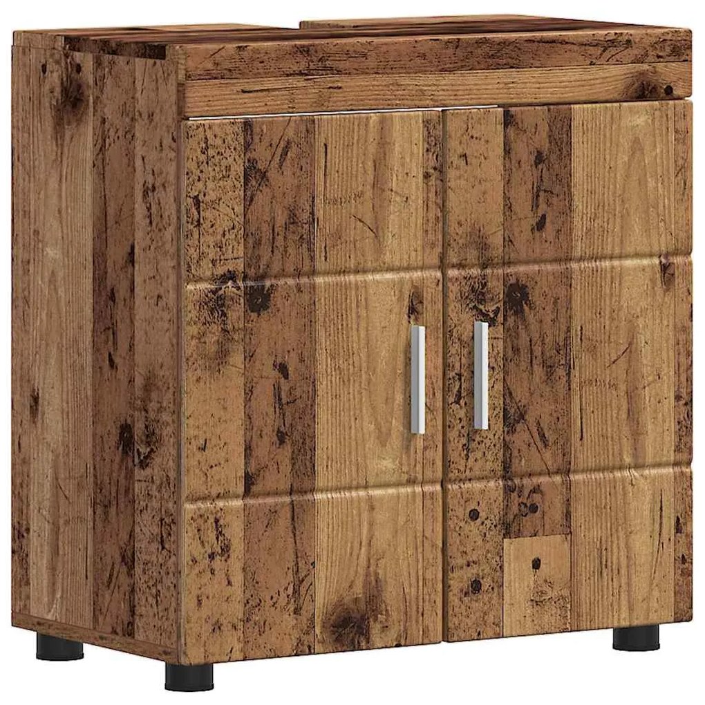 vidaXL Ντουλάπα νιπτήρα μπάνιου TULUM Παλαιό ξύλο 60 x 34 x 63 εκ
