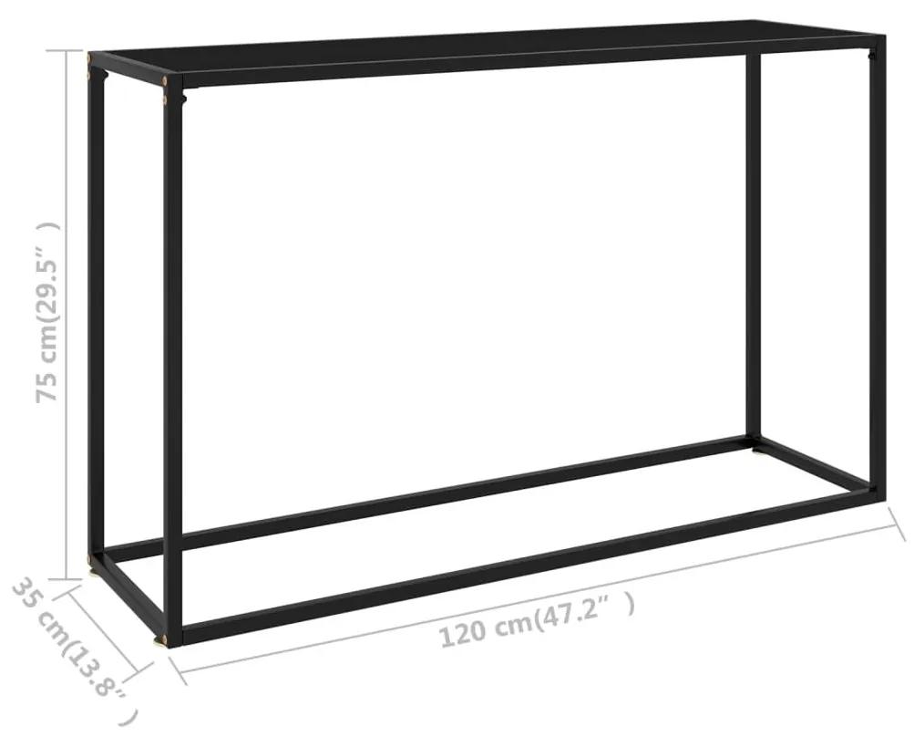 Τραπέζι Κονσόλα Μαύρο 120 x 35 x 75 εκ. από Ψημένο Γυαλί - Μαύρο