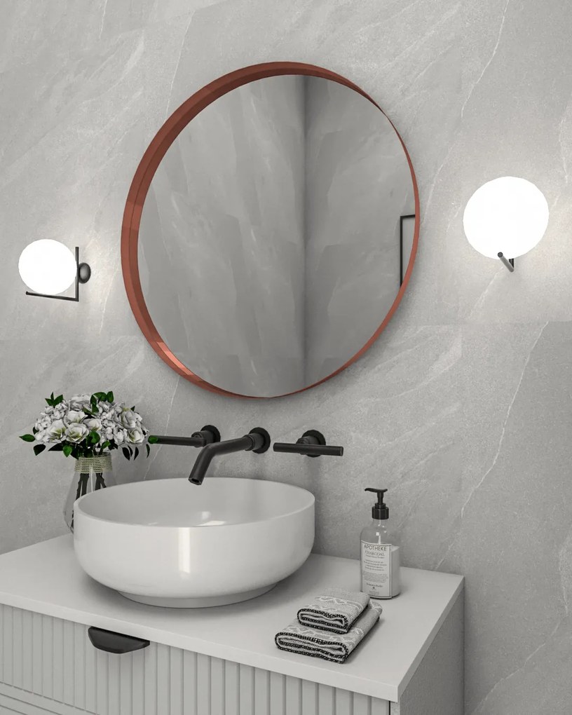 Χειροποίητος Καθρέπτης Iron Circle Slim Φ70,χάλυβας λάμα 3εκ. Χρώμα Λάμας: Ασημί